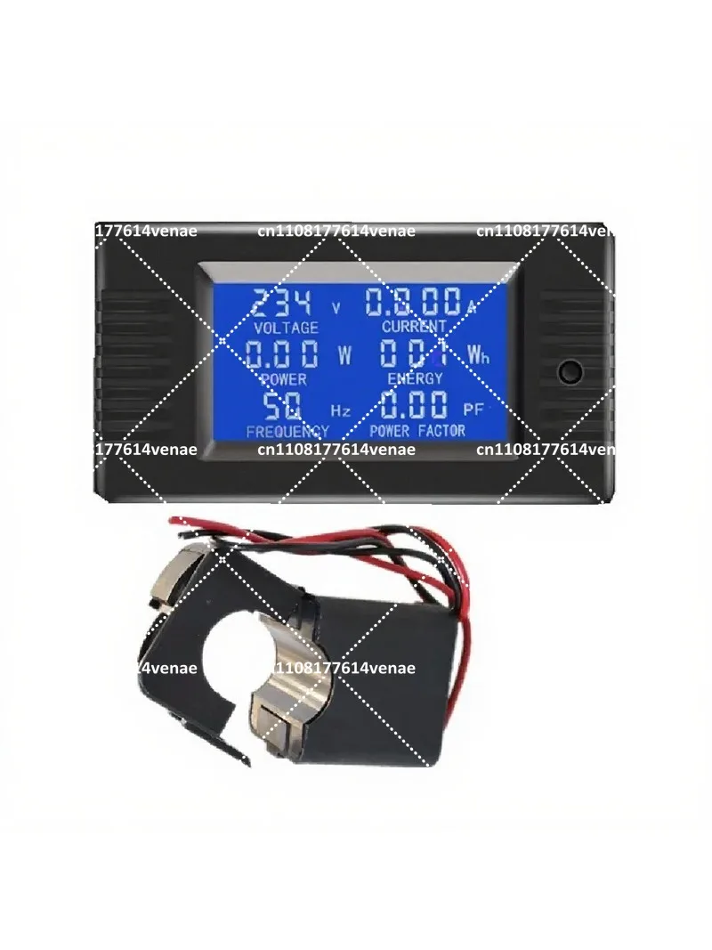 AC 6in1 220V 80V-260V 100A Single Phase Digital Power Energy Voltmeter Ammeter Volt Watt Kwh Factor Meter with Split CT