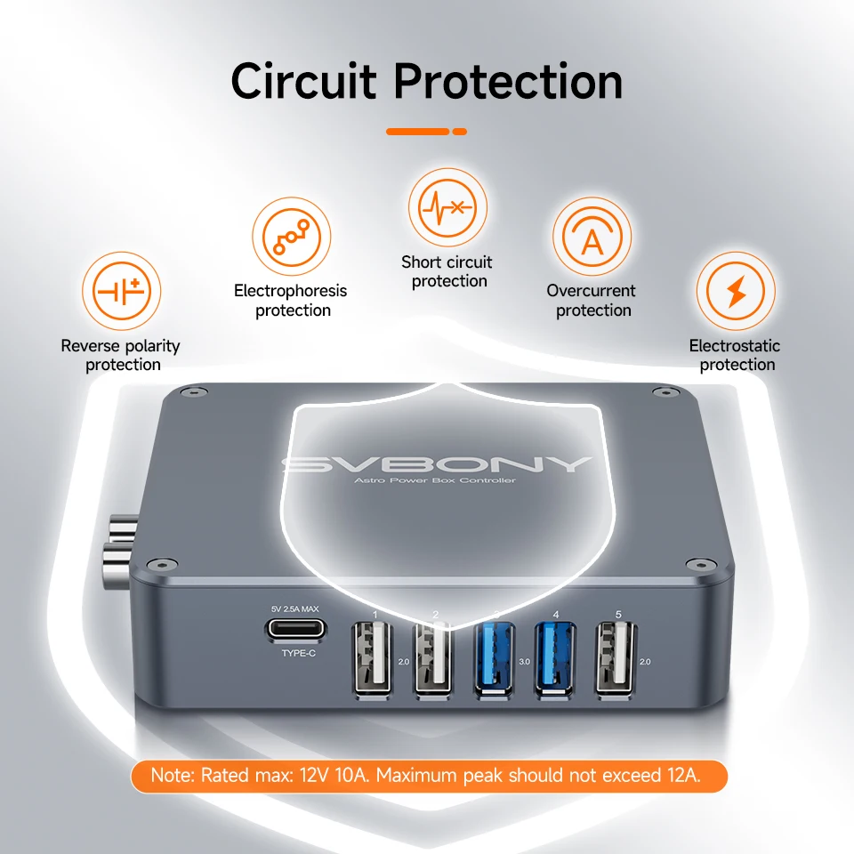 Svbony SV241 Pro Astro Power Controller USB3.0+DC Type-C ASCOM Astronomical Telescope Photography Power Management Box