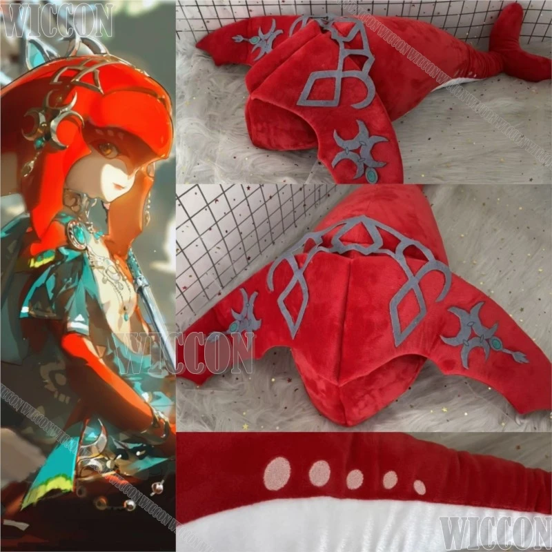 Mipha sombreros sombrero de algodón Prop juego de respiración Cosplay salvaje sombrero suave rojo accesorios hombre mujer chica regalos Halloween Navidad Carnaval