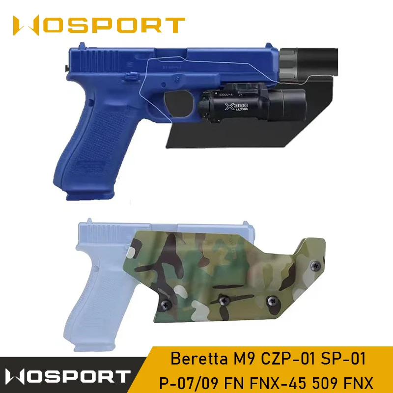 Kydex coldre de pistola tática x300 arma luz especial caso de tração rápida para beretta m9 CZP-01 SP-01 P-07/09 fn FNX-45 509 fnx