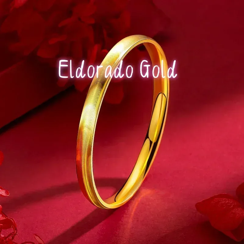 Eldorado Gold  9999 Real Gold 24K Recommend High-end Cat Eye Bracelet Fashionable   Plain Ring Bracelet.