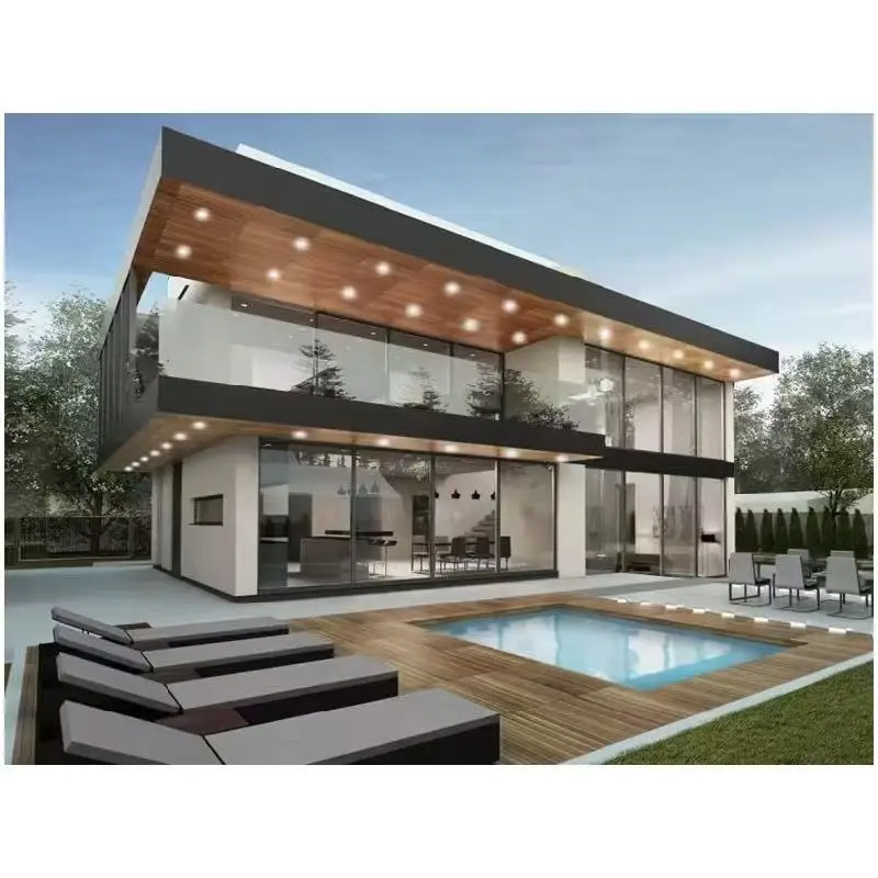 Modern Luxury Light Steel Prefab Villa for Living for Villas Apartments Hotels Office Buildings