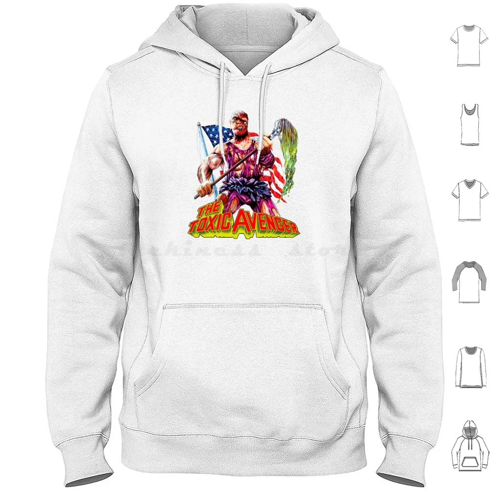 The Toxic Avenger Sudadera con capucha de algodón de manga larga Toxic Avenger Troma Tromaville Kabukiman Toxie Toxic