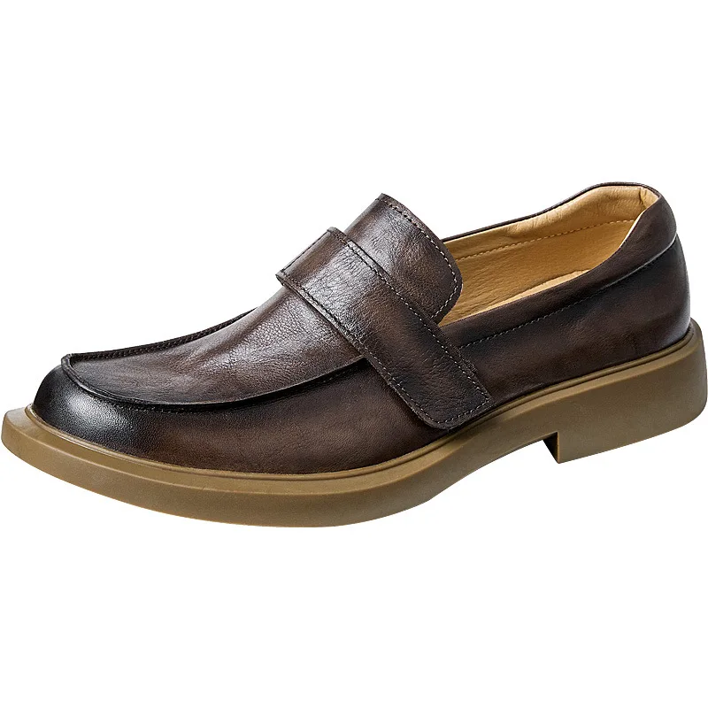 

2023 New Genuine Leather Men Casual Shoes Spring Autumn Handmade Fashion Man Shoes Breathable Lace-up Men Loafers Shoes