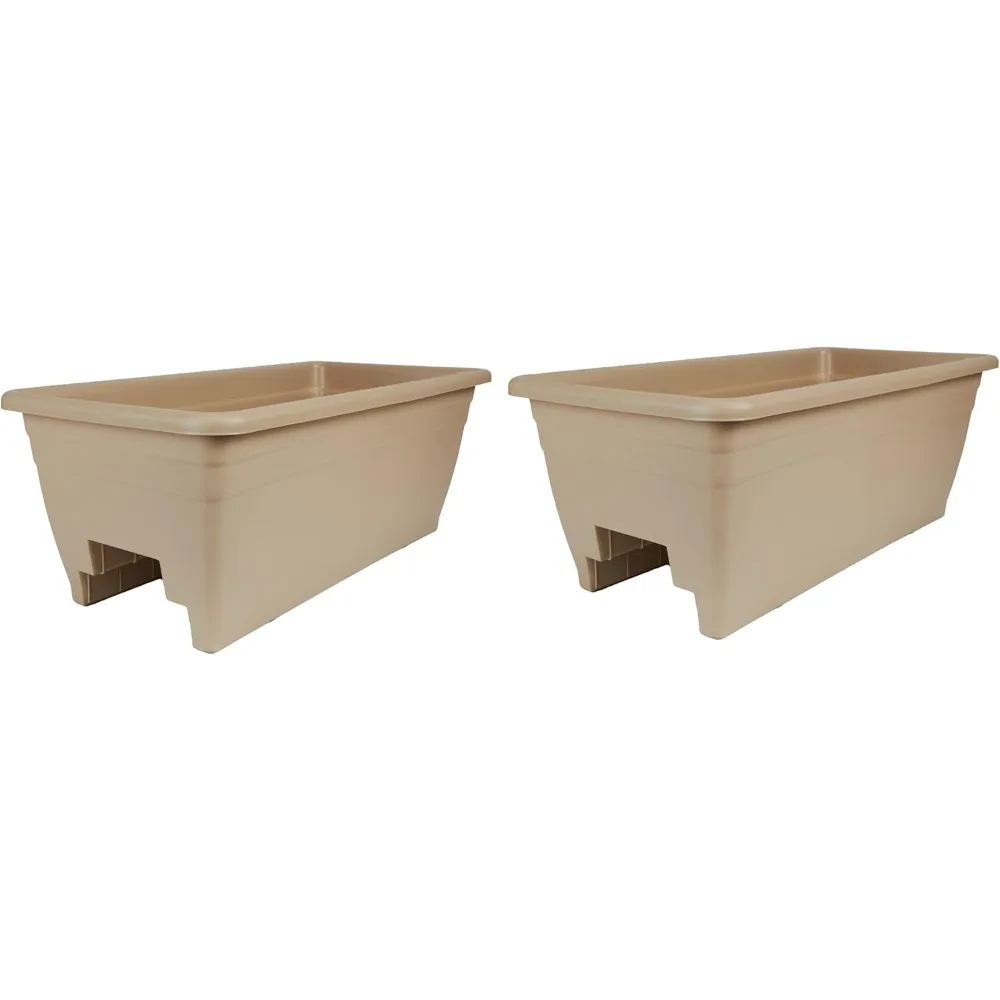 

The HC Companies Deck Railing Planter Box w/Removable Drain Plugs - Lightweight & Weatherproof Plastic Flower Box - Balcony Plan