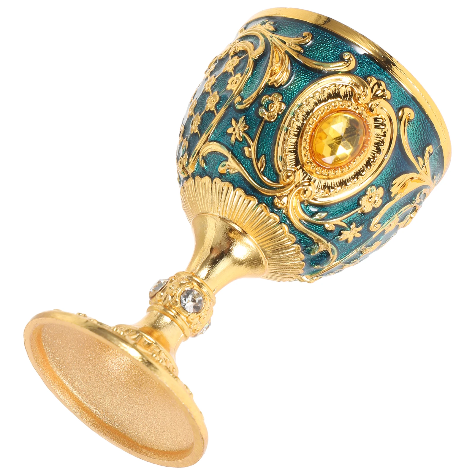 

Glass Decoration Elegant Goblet Medieval Gold Chalice Cup Retro Shot Glasses Creative Decor Home Event Use Sturdy