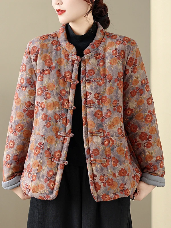 

Женское хлопковое льняное пальто Thiened Cotton Jaet в стиле ретро с воротником-стойкой, длинная зимняя верхняя одежда све, удобная повседневная одежда