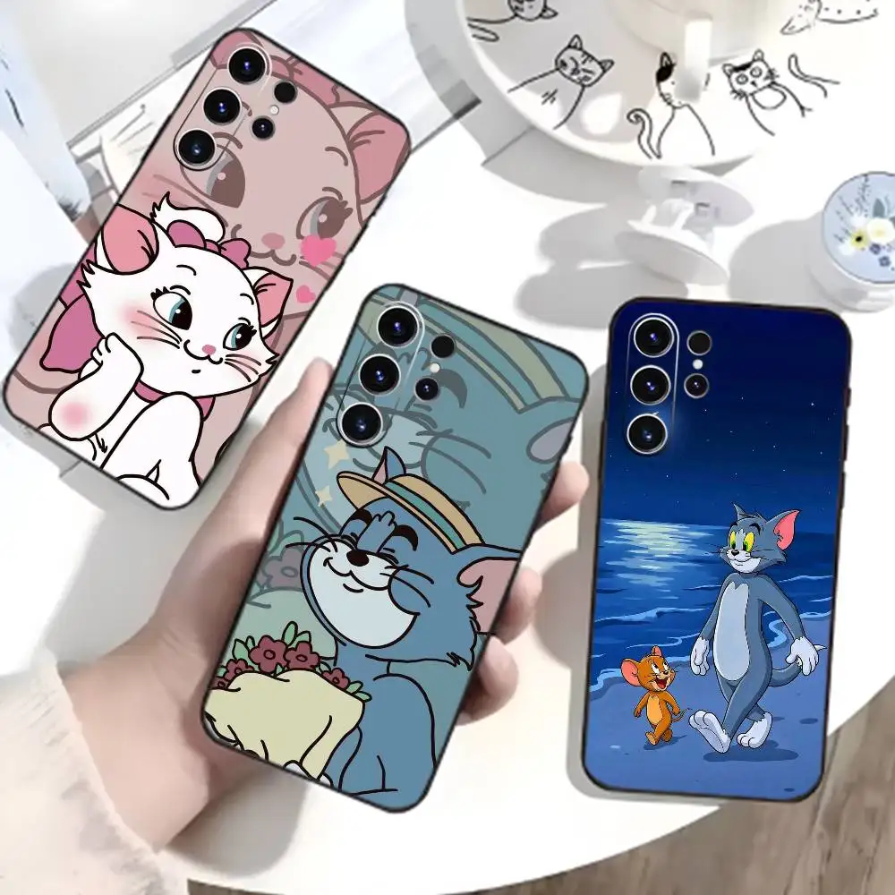

I-Tom And J-Jerry Phone Case For Samsung S26,S25,S24,S23,S22,S30,S21,Ultra,Plus,FE 5G Black Soft Cover