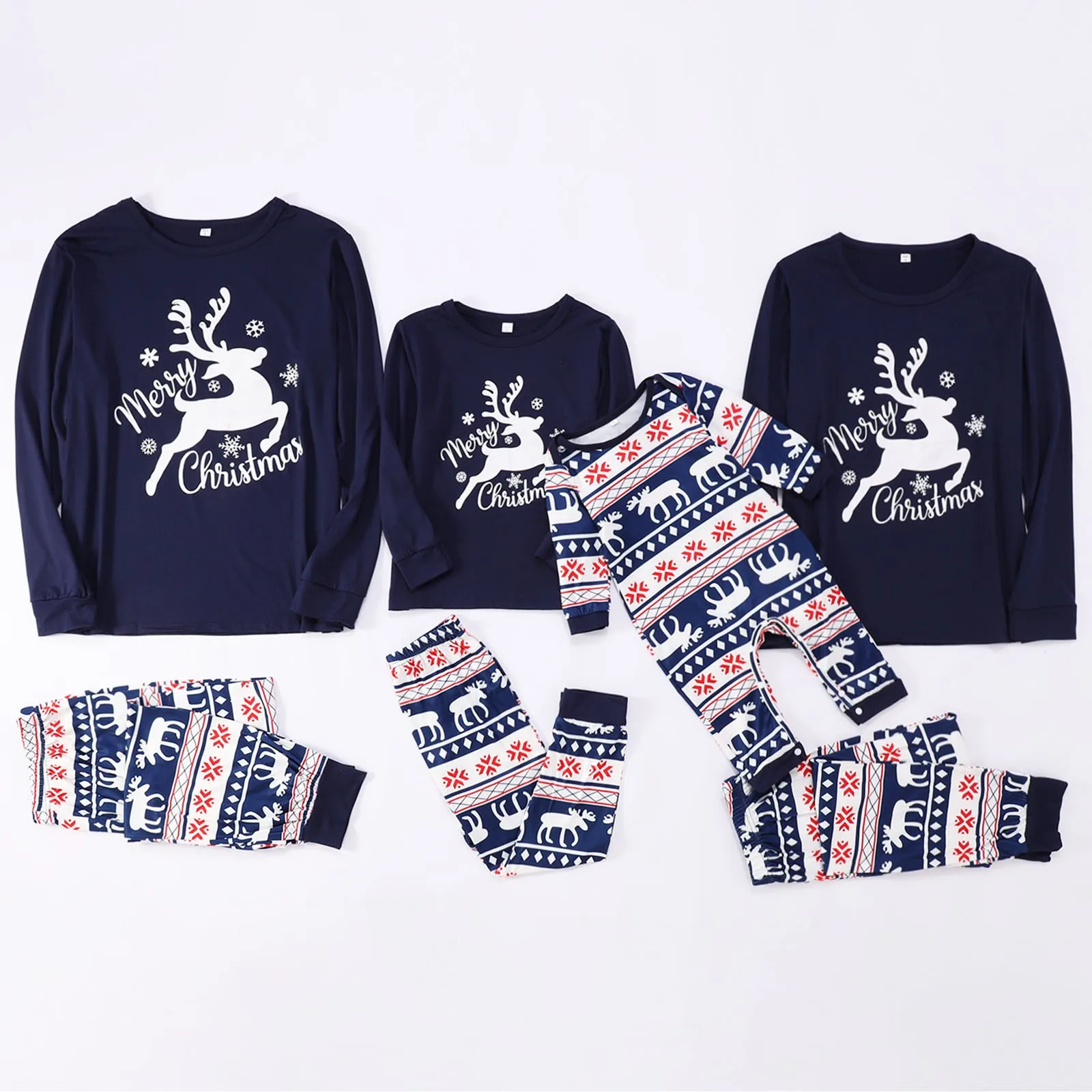 

Christmas Pajamas Family Top Pants Family Matching Outfits New Years Pajama Sets Xmas Cute Reindeer Print Mom Dad Kids Sleepwear