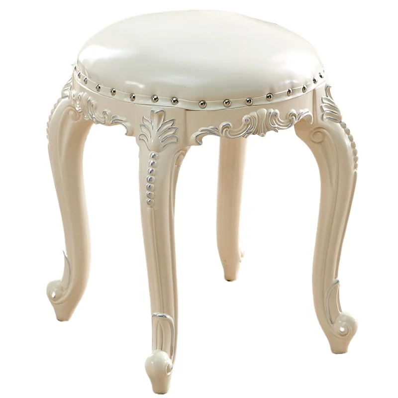 Solid wood dressing stool European round stool bedroom household chair