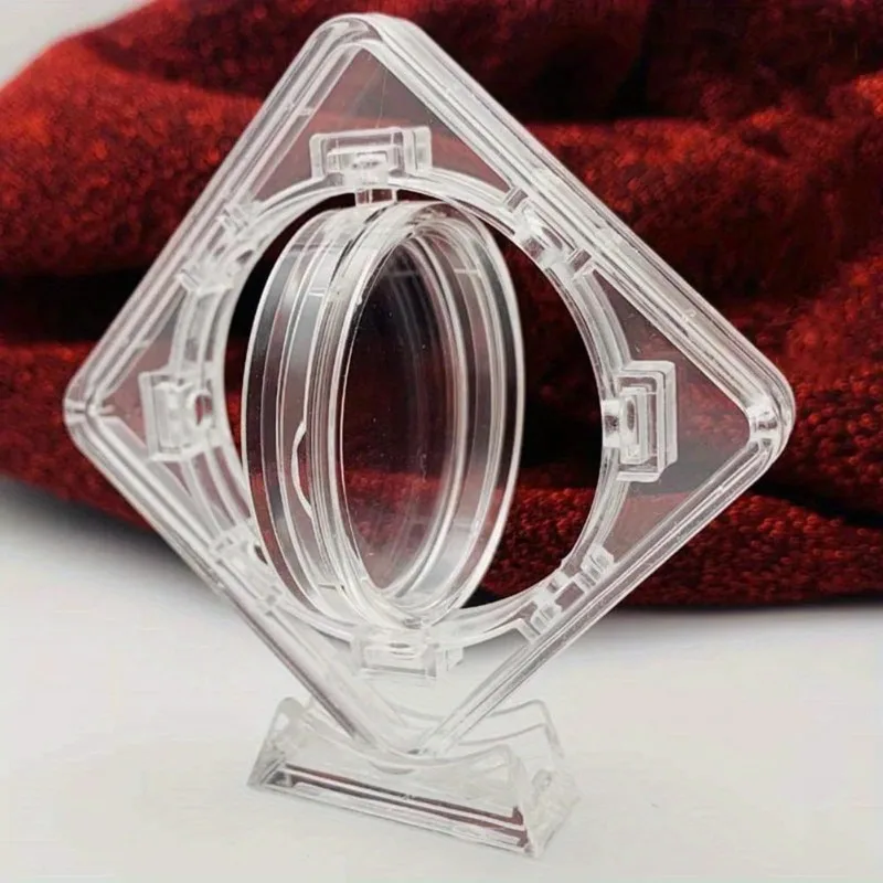 

2PCS Commemorative Coins Protection Box Acrylic Coin Display Boxes Transparent Box 40mm Bare Coins for Rotating Brackets Storage