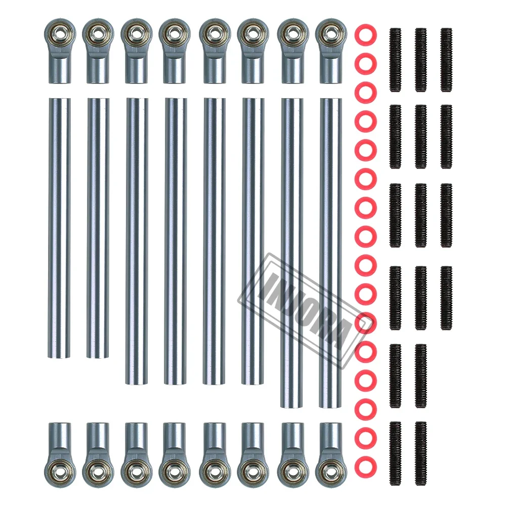 INJORA 8 pz/lotto In Lega di Alluminio Asta di Collegamento Kit Smontato 313 MILLIMETRI Interasse per 1/10 RC Auto Crawler Axial SCX10