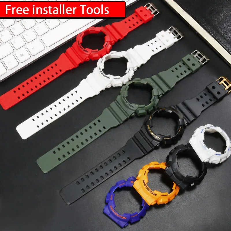 For G-SHOCK GA100 GA110 GA120 GD100 120 Watch Strap case for Casio gshock Men Matte Wristwatch Bezel Sport Silicone Case Band