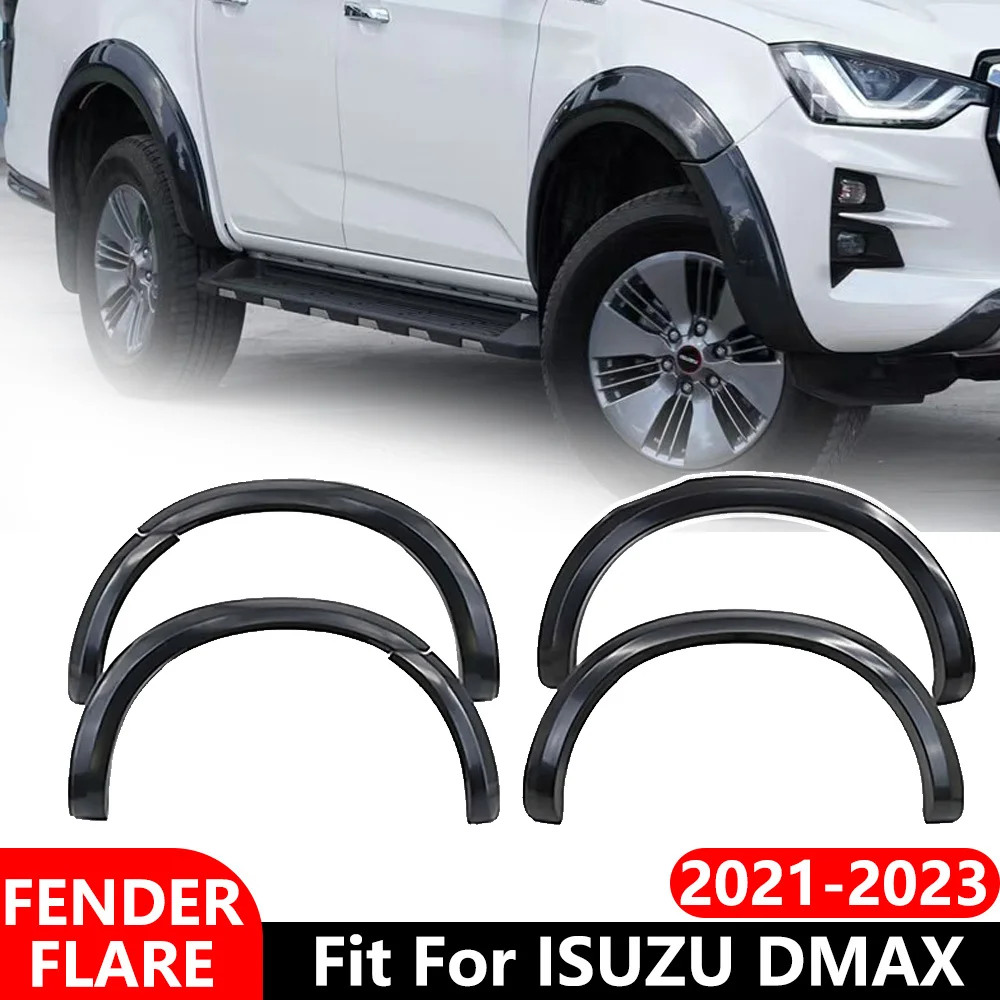 Wheel Eyebrow Trim Guard Protector Fender Flares For ISUZU D-MAX 2020 2021 2022 2023 Mudguards 4X4 Accessories