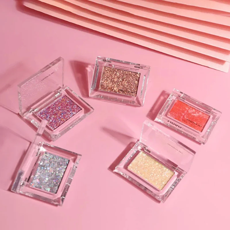 Disco de sombra de ojos portátil de un solo Color, paleta de sombras de ojos de brillo de moda, coloridas y brillantes, herramientas de maquillaje de belleza