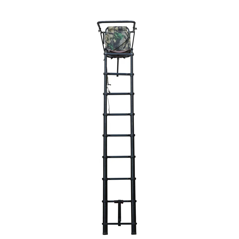 Hunting Telescopic Tree Stand Portable Hunting Ladder Folding Aluminum Tree Stands Outdoor Deer Highseat Tree Seat Chair