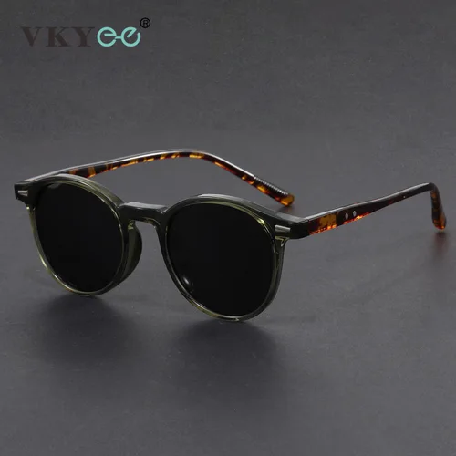 VICKY Simple clásico geométrico diseño redondo protección UV hombres mujeres gafas de sol polarizadas prescripción personalizable 1080