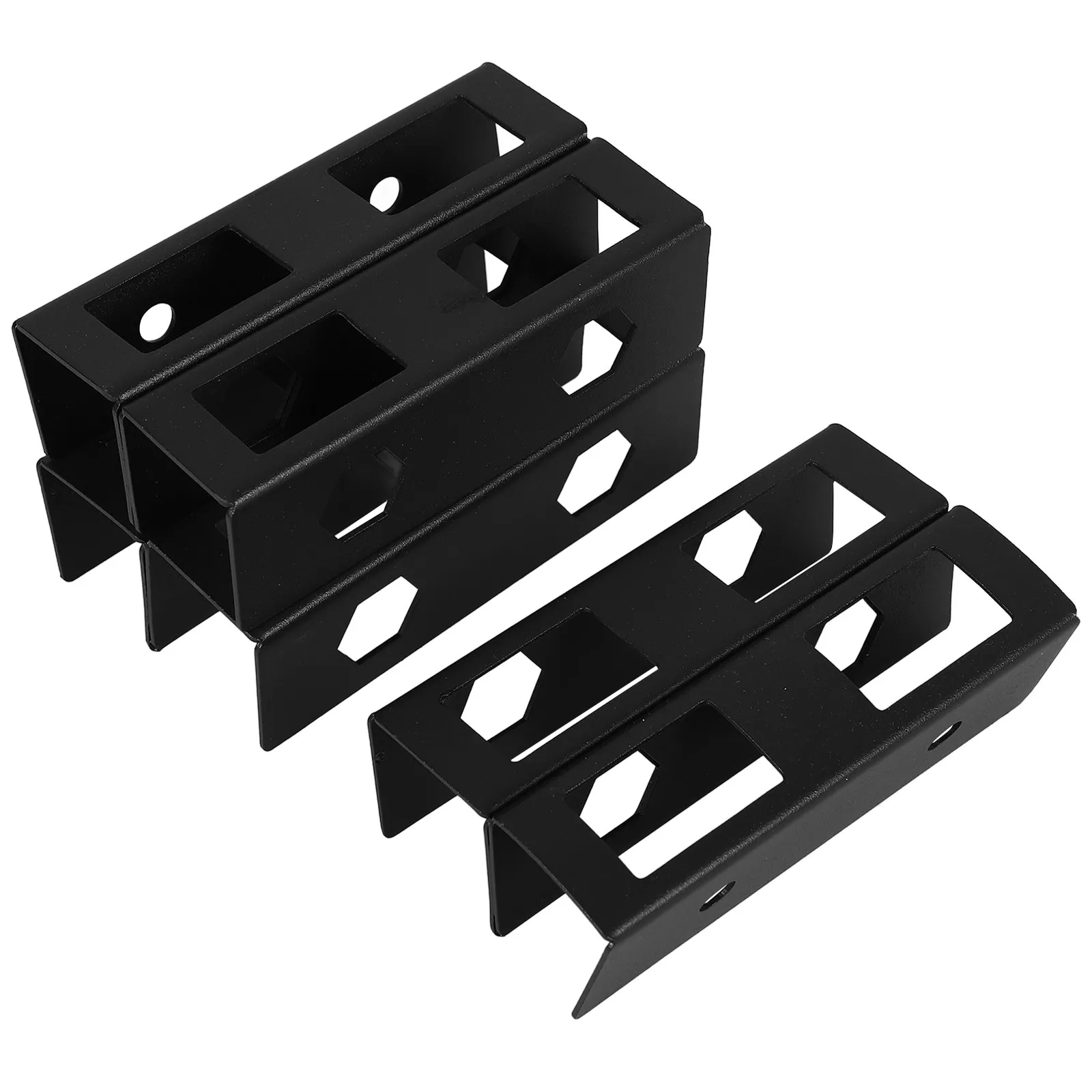 1Set Under Desk Laptop Stand Dual Layer Metal Bracket Storage Organizer for Keyboard Cable Box Network Switch Laptop Mount