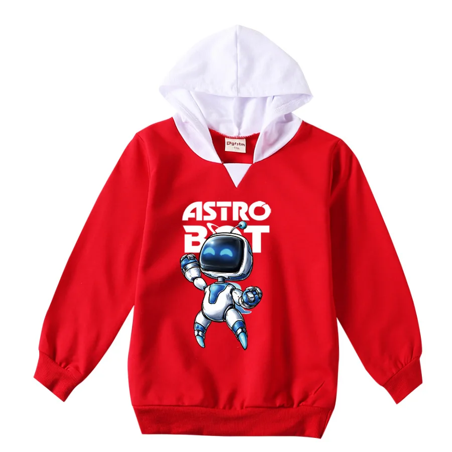 Game ASTRO BOT Clothes Kids Graphic Astrobot Playroom Cartoon Sweatshirts Boys Long Sleeve Coats Toddler Girls Casual Outerwear