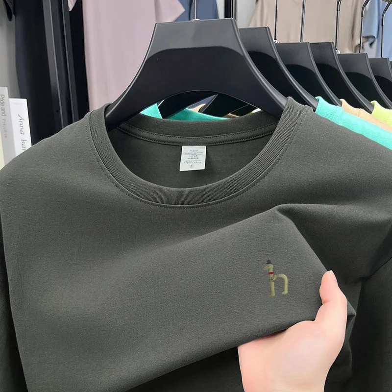 

100Cotton Luxury Quality Men's O-Neck T-Shirt Summer Cartoon Dog Print Short Sleeve Fashion Versatile Commuting Trend Menswear