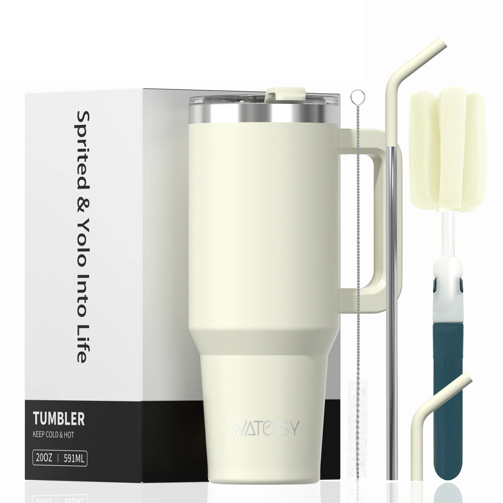 Tumbler 20Oz White - WATERSY 20/30/40 oz Insulated Tumbler with