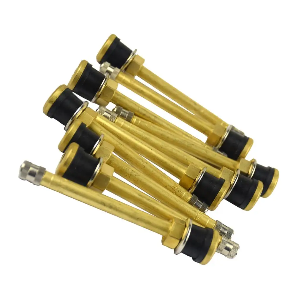 10pcs/lot 103mm Brass Auto Tire Valve Extension Adaptor, Tyre Stem Extender Straight Bore for Truck (103mm)