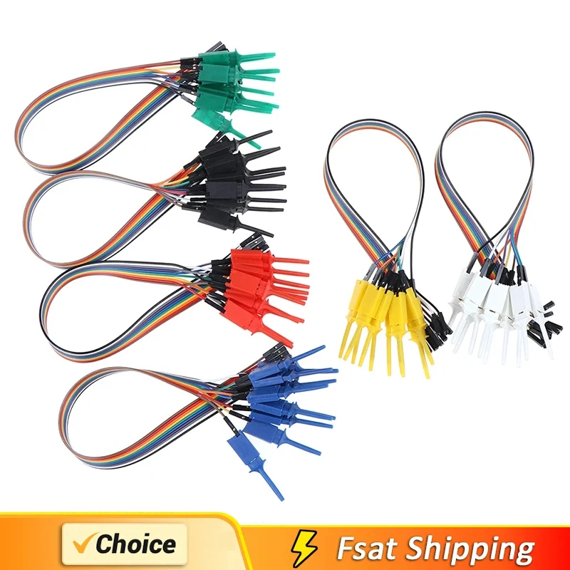 10 шт. пластиковых зажимов для тестирования логики, 10-контактный комплект