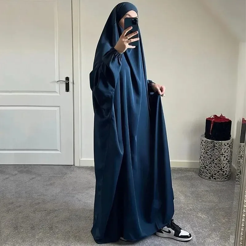 

Ramadan Eid Hooded Abaya Women Prayer Garment Muslim Jilbab Loose Long Dress Abayas Dubai Turkey Islamic Clothes Djellaba Femme