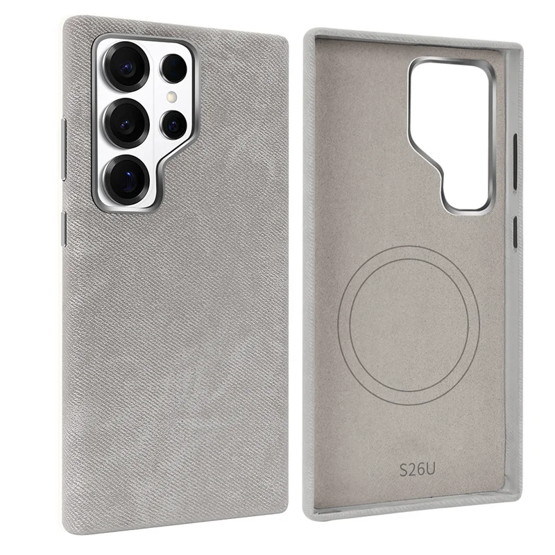 

For Samsung Galaxy S26Ultra Cases for Magsafe Wireless Charging Microfiber Phone Cover S25 S24 Ultra Case With Metal Camera Lens