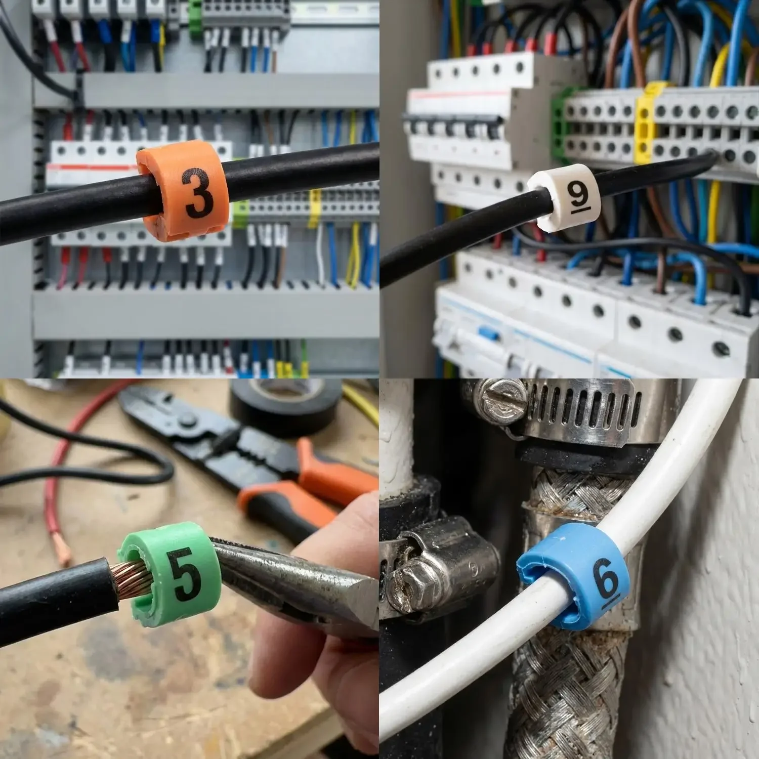 500 Stück Kabelmarkierer EC-0 EC-1 Markierungsnummern 0 bis 9, farbig, 2,5 mm² Isolierung, PVC-Kabelmarkierer, Kabelmarkierungs-Etiketten – Detail 12