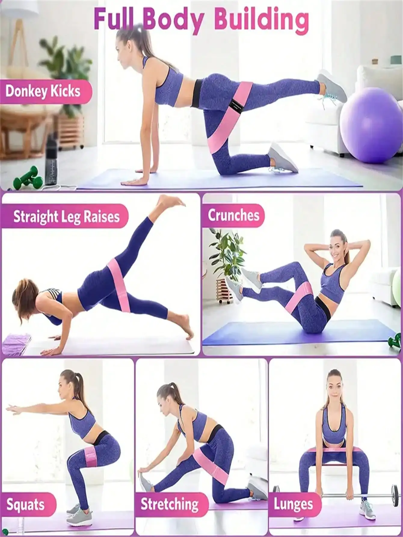 Resistance Band Fitness Buttocks Expansion Fitness Cloth Rubber Band Elastic Expander Suitable for Home Exercise Sport Equipment view 4