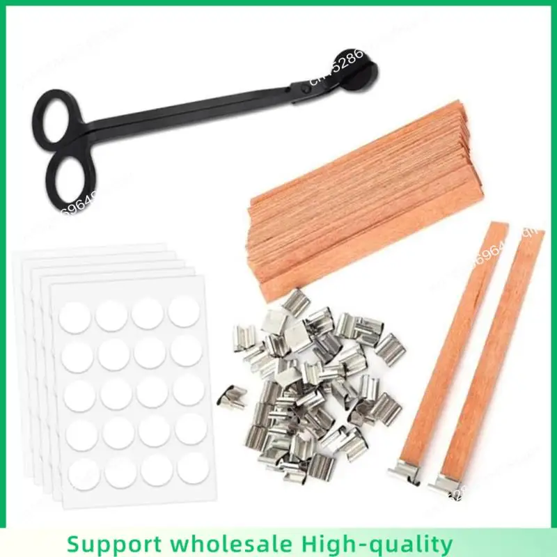 ABSF Candle Trimmer And Smokeless Candle Wicks With Iron Stand For DIY Candle Making,100Pcs 5.1 X 0.5 Inch