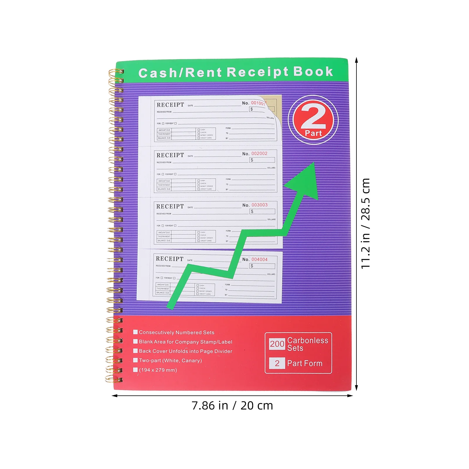 Receipt Book 1-1/8" X 25/32" Copy Receipt Booklet For Small Business Order Management Income Expense Tracker Spiral Bound