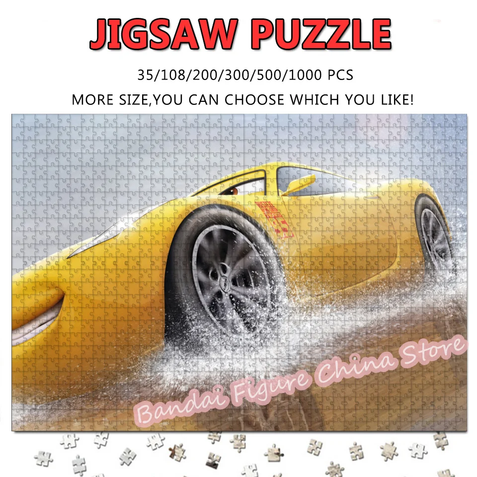 

108/200/300/500/1000 шт. головоломки-автомобили 3, мультфильм Диснея Cruz Ramirez, пазлы с принтом для взрослых, распаковывающие игрушки, подарки