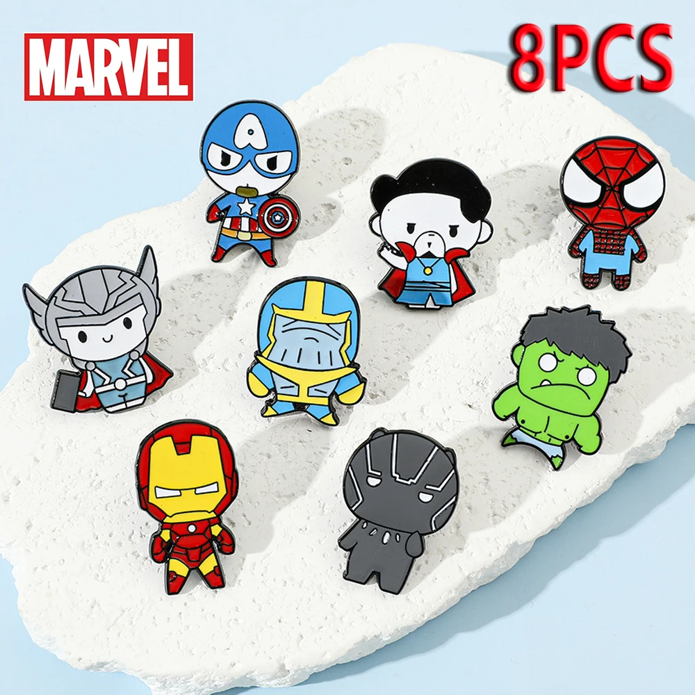 Superhero Cartoon Enamel Pins Spider-Man Captain America Iron Man Brooches for Women Clothing Backpack Lapel Badges Jewelry Gift