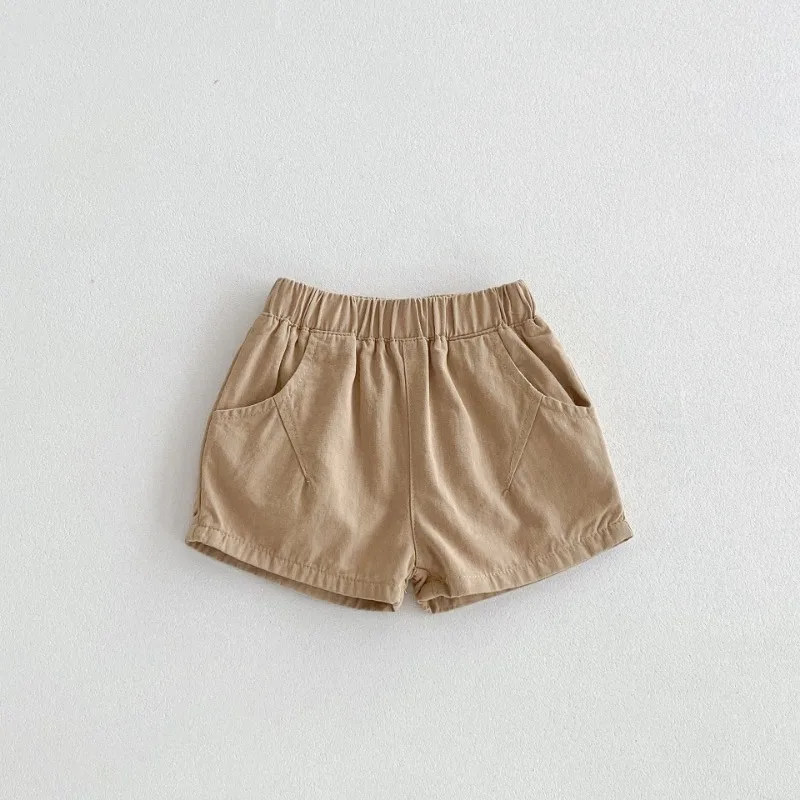 Kids Casual daily Sport Short Pants Children Shorts Grey Summer Solid Color Cotton thin Shorts for Boys Clothes Outfit 2-5years