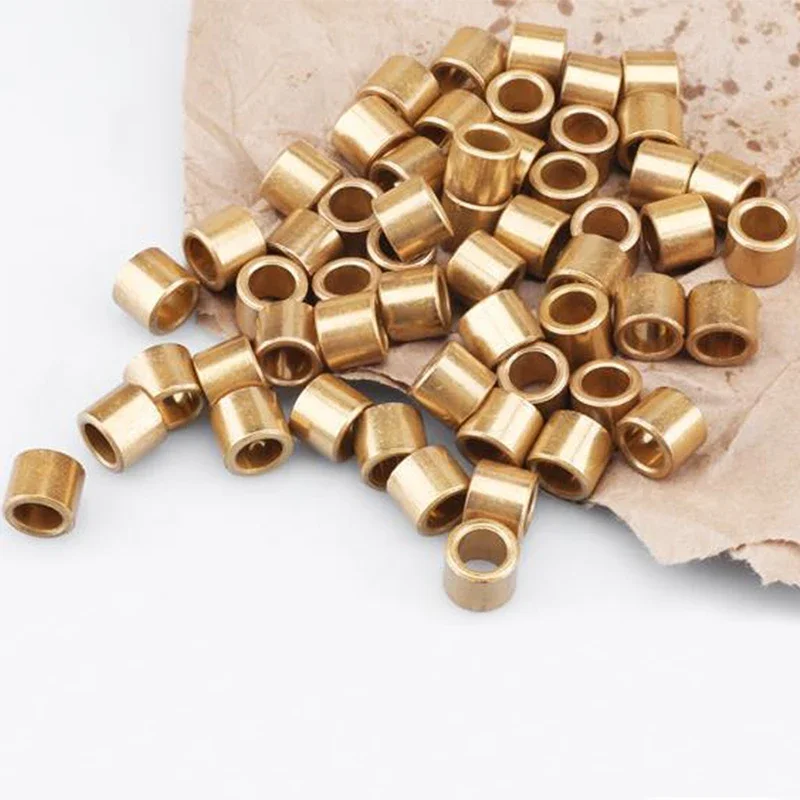 1-10Pcs Powder Metallurgy Bearing Copper Sleeve ID 4/5/6/8/10/12/14/16/18mm Brass Bushing Guide Sleeve Copper Base Bearing