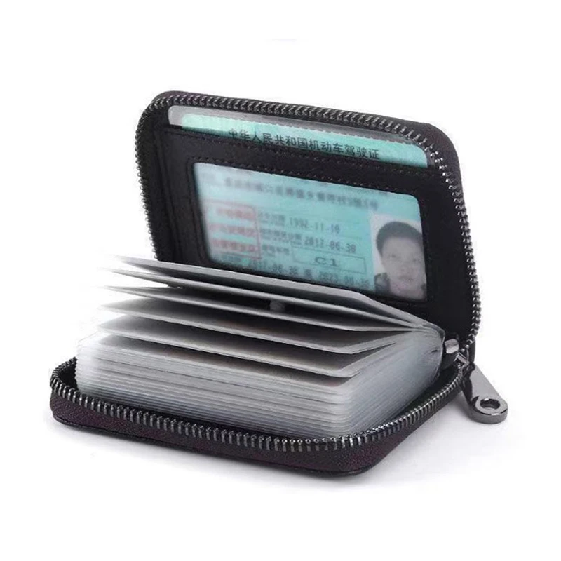 20 Detents Cards Holders PU Business Bank Credit Bus ID Card Holder Cover Coin Pouch Anti Demagnetization Wallets Bag Organizer