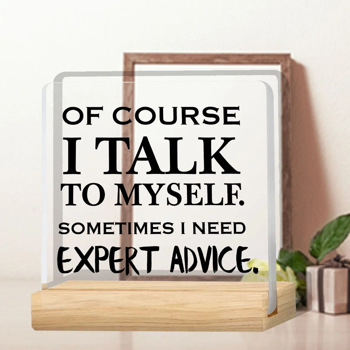 Of Course I Talk to Myself Sometimes I Need Expert Advice Desk Decor Acrylic Desk Sign Acrylic Plaque Home Office Room Decoratio