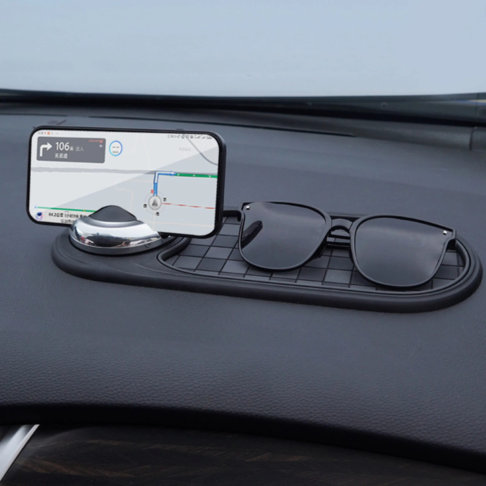 Tapete Antiderrapante Multifuncional para Carro, Suporte para Telefone no Painel para Organizar Chaves e Óculos de Sol, Acessórios para Interior de Automóveis