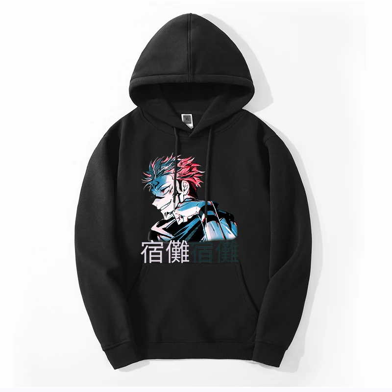 

Jujutsu Kaisen Anime Men Fashion Print Sweatshirt Ryomen Sukuna Hoodie Fleece Hooded Sweatshirts Casual Hoody