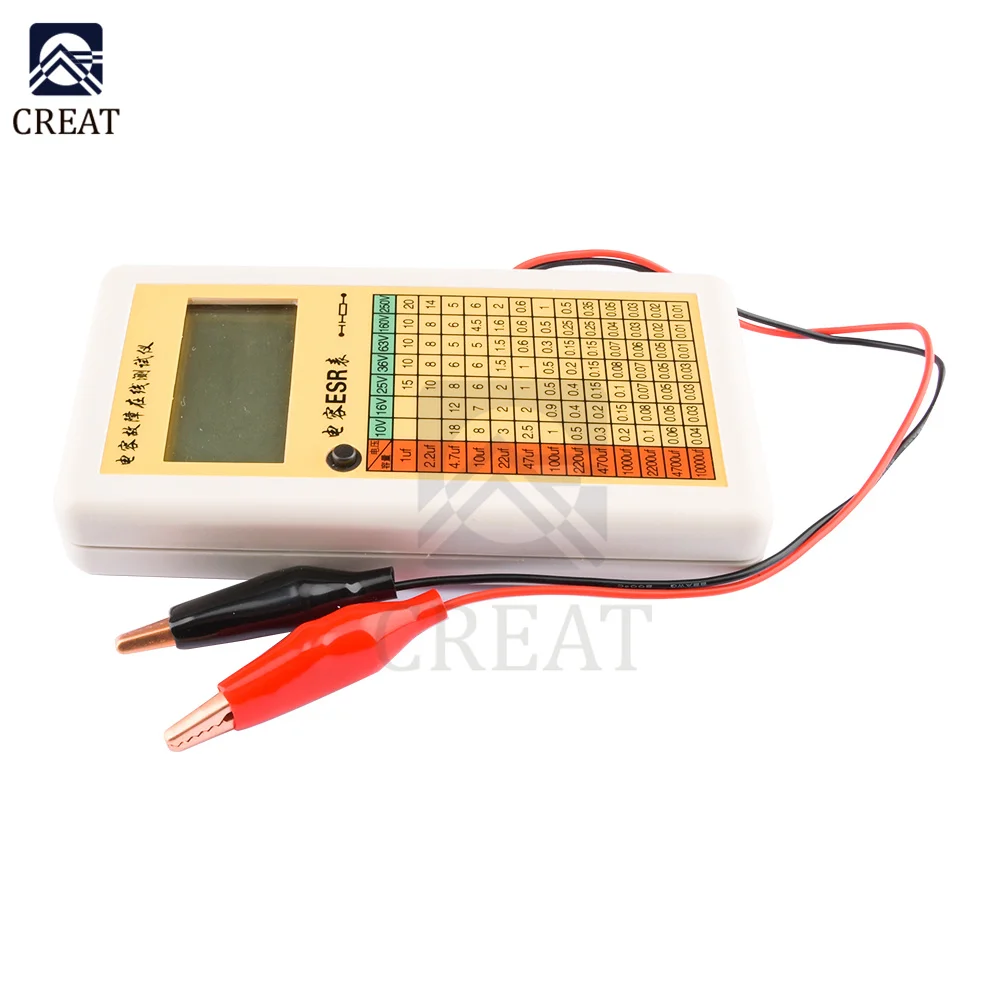 LCD Digital Capacitor ESR Tester Internal Resistance Meter Test In Circuit Capacitor Fault Online Tester