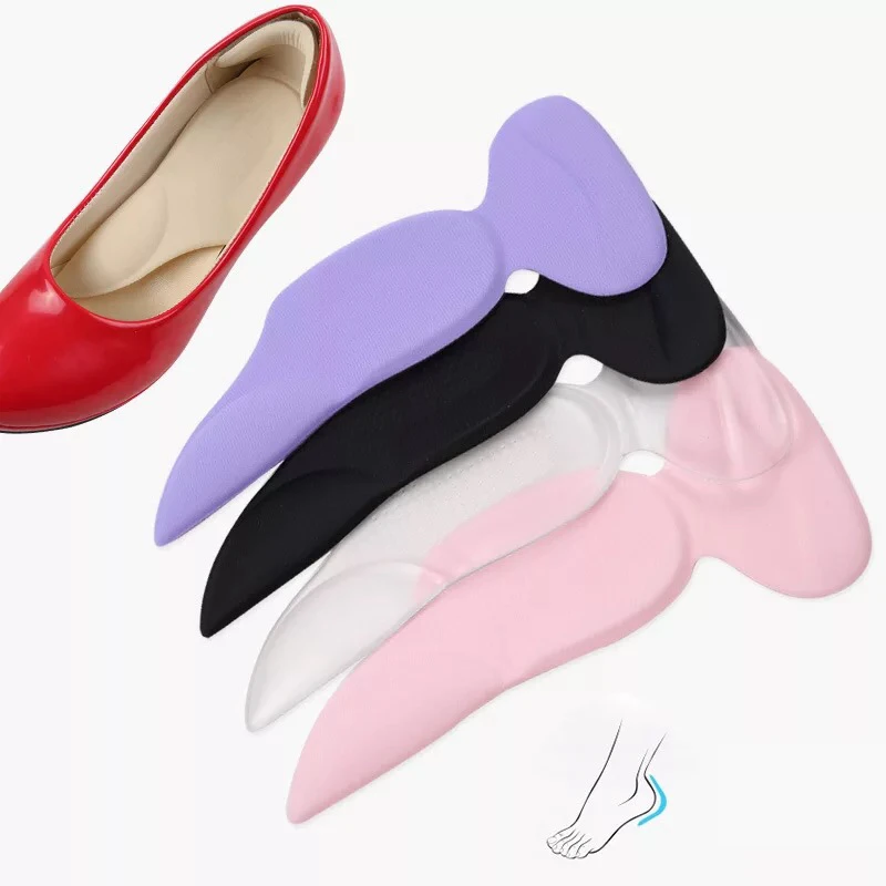 1 Pair Silicone Insoles T-Shape High Heel Liner Arch Support Orthotic Insoles Women Foot Care Tool Inserts & Cushions Self-Adhes