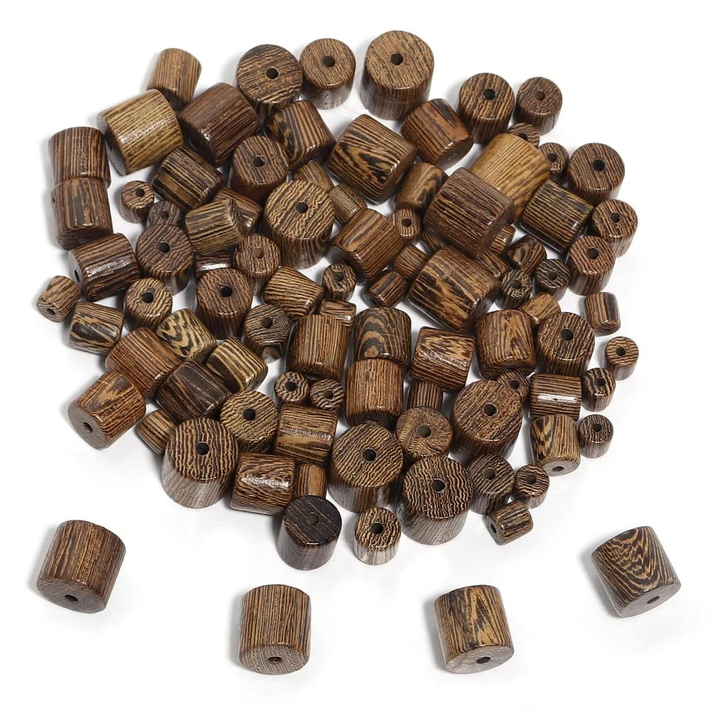 20-50pcs/lot Cylindrical Shape Wooden Beads 3 Style Wood Beads Loose Beads For Jewelry Making diy Bracelet Necklace Accessories