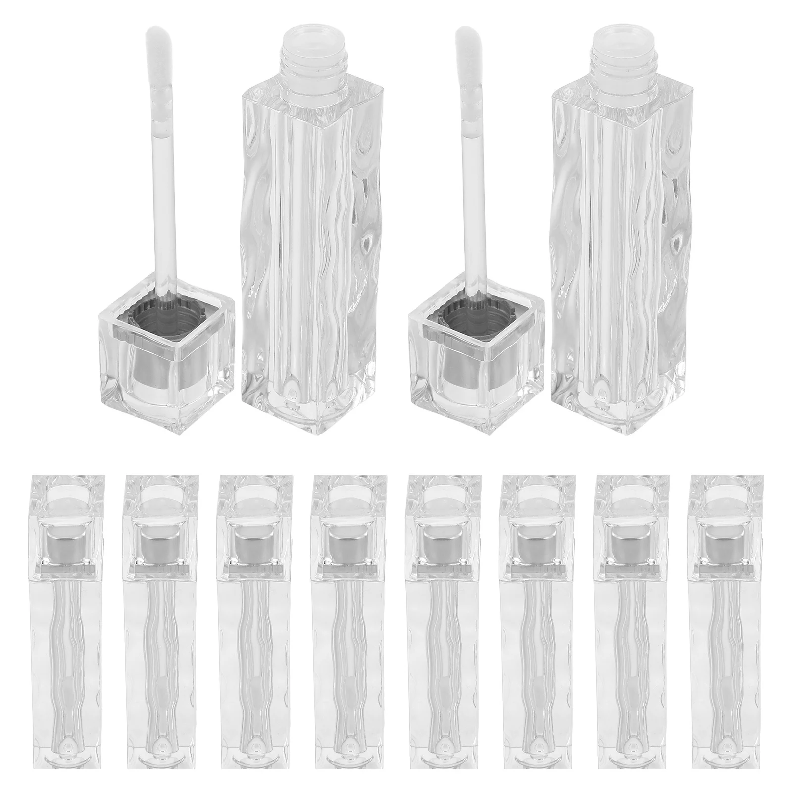 

10Pcs Transparent Lip Gloss Tubes Crystal Shape Refillable Empty Lipstick Containers DIY Lipgloss Bottles Travel Use