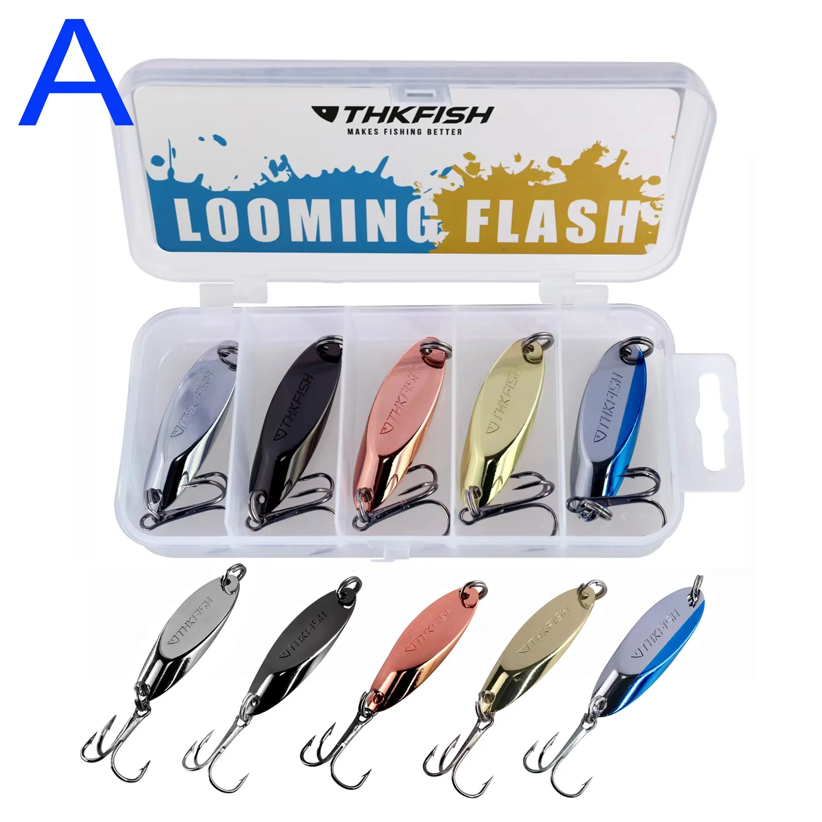 Señuelos para trucha con cucharilla giratoria y lentejuelas – Kit
