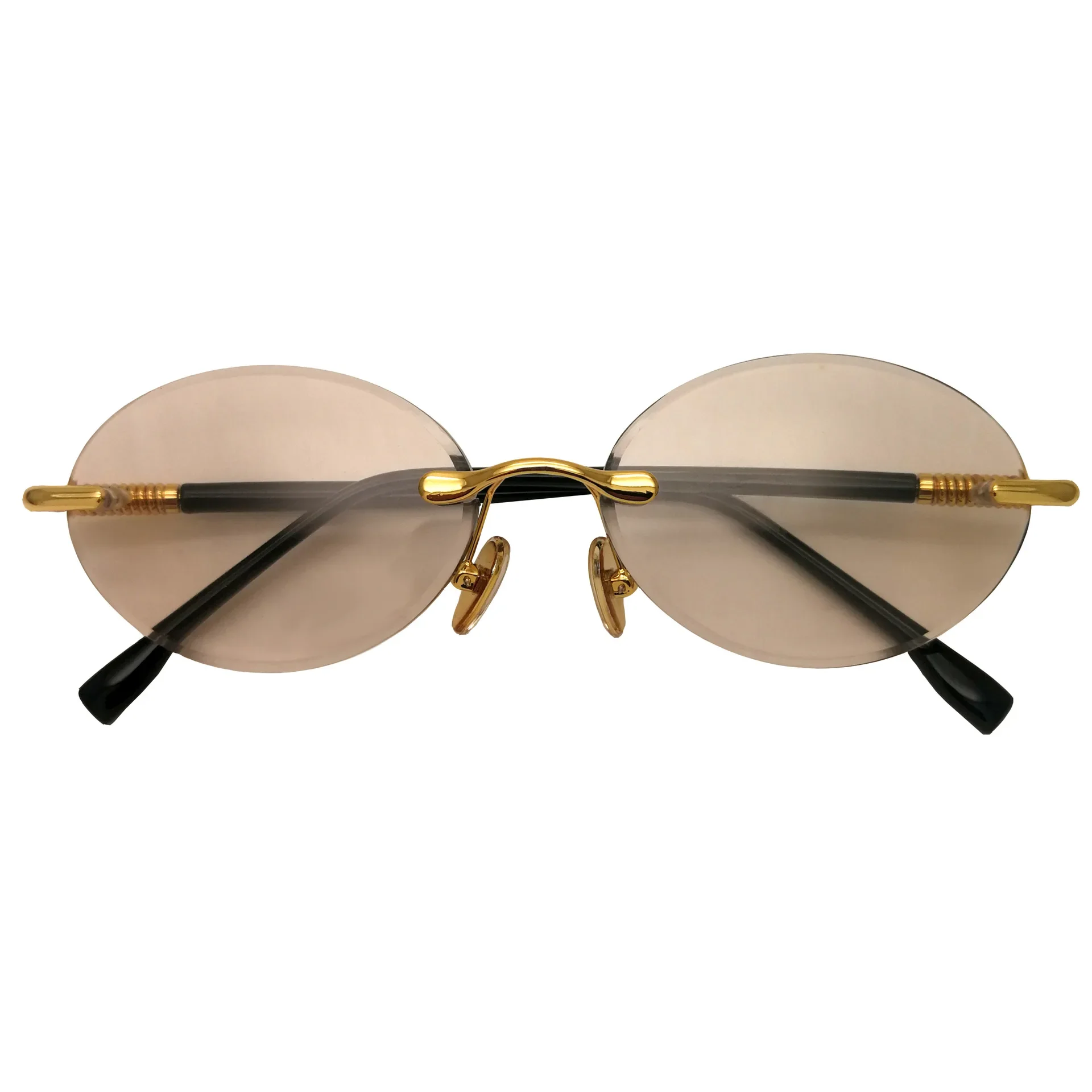 Luxus Randlose Glas Sonnenbrille Männlich Braun Kristall Stein Objektiv Gläser Kleine Oval Vintage Sonnenbrille für Männer Frauen Top Qualität – Detail 10