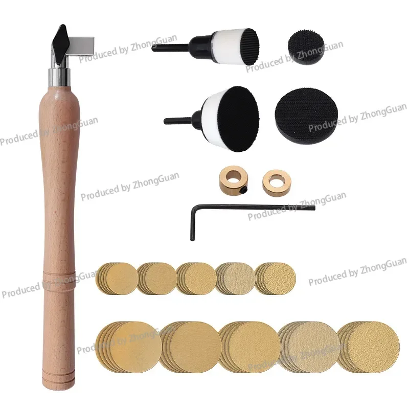 55-Piece Lathe Grinding Woodworking Handheld Dishes Grinding Polishing Trailer Sandpaper Abrasive Bowl Sanders