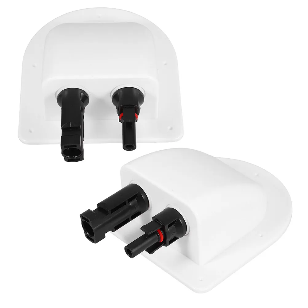 2Pcs Solar Double Cable Entry Gland ABS Waterproof Panel Cable Connector Box Roof Wire Entry Rv Part