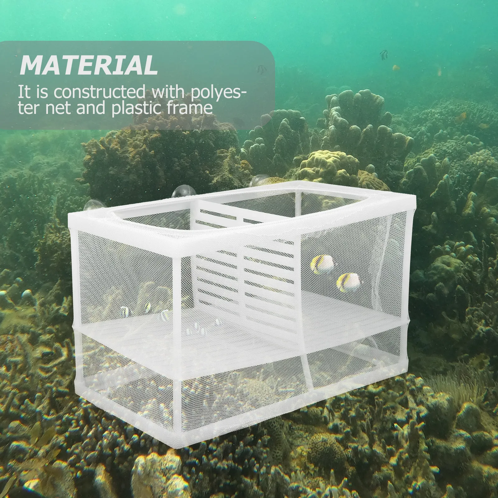 

Fish Isolation Net 26x15x18cm Polyester Hatchery Breeder Box Aquarium Decor Separator for Small Injured Fish Pet Supplies
